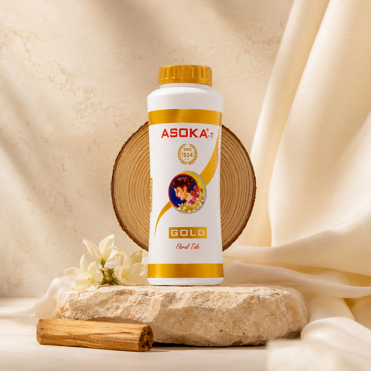 Gold Floral Talc